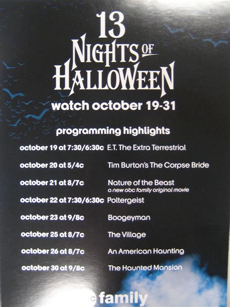 abc family 13 nights of halloween 2005|13 nights of halloween lineup.